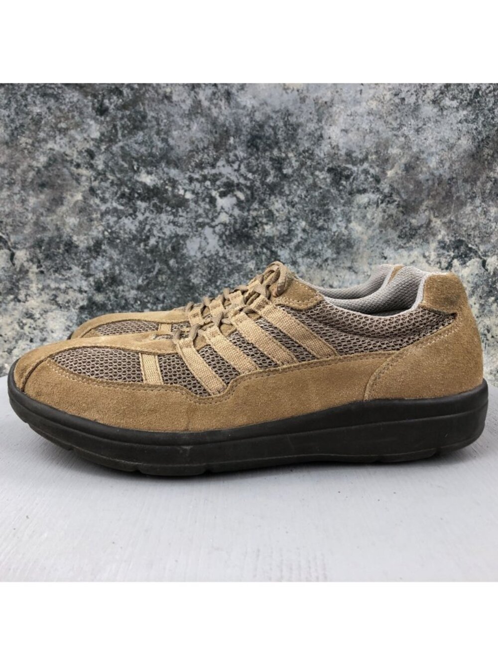 Propet Men's Size 9 Shadow Warm Taupe/Taupe Brown Lace-Up Sneakers Shoes M3213 - Picture 3 of 12